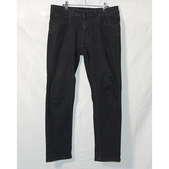 The Perfect Jean NYC Mens 31x30 Black Denim Pants Slim Fit Taper Stretch Rocker - Picture 1 of 6